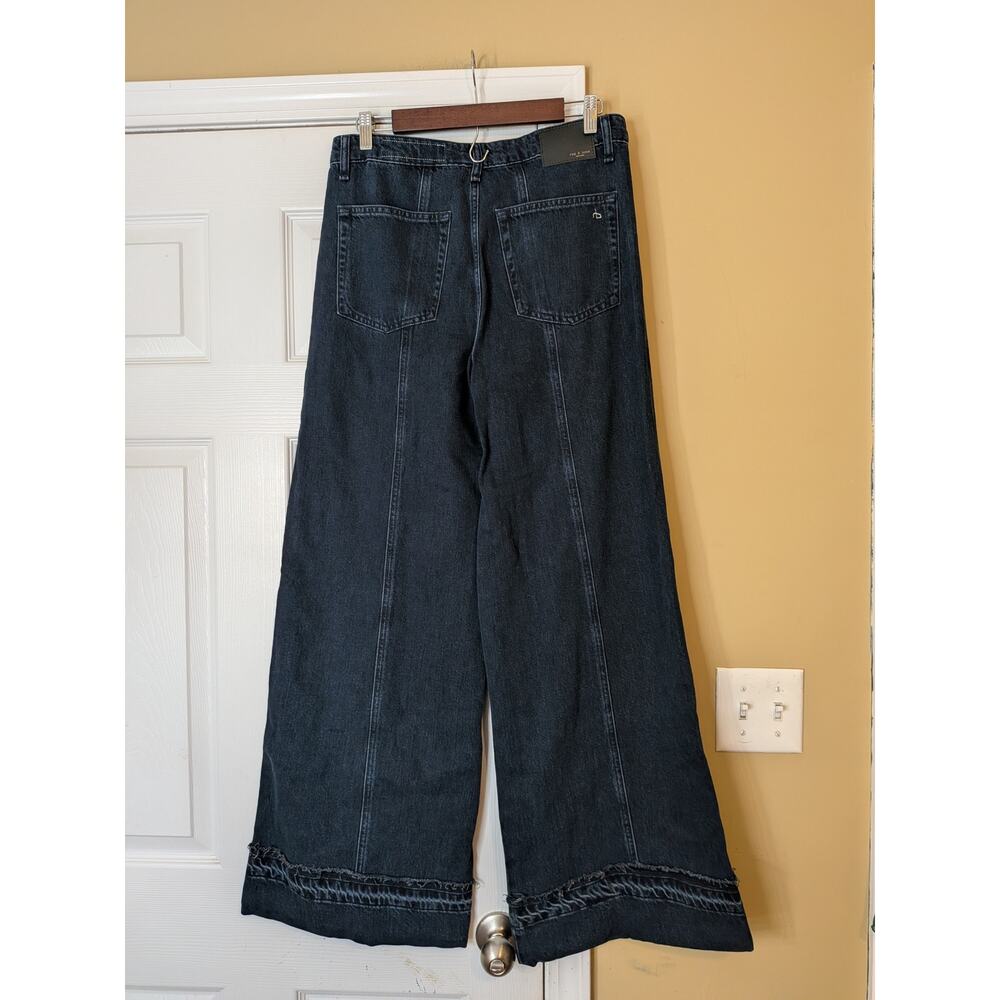 Rag & Bone Marina Mid Rise Wide Leg Jeans Dark Wash Size 27 Minimalist Designer - Picture 10 of 14